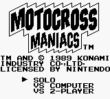 Motocross Maniacs (USA) Title Screen